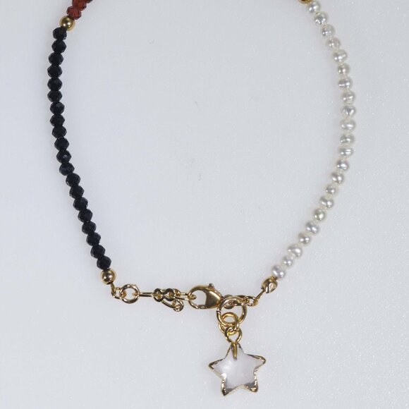 Classic Black Spinel Freshwater Pearl Garnet Gold-filled Bracelet - Picture 9 of 10